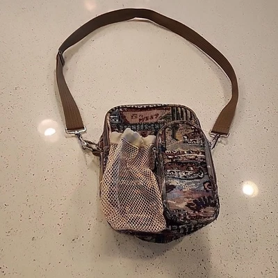 Bolso Bandolera Vintage Route 66 Tapiz Cartera Lona Correa Ajustable Foto 1 de 4