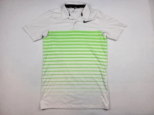 Nike Golf Standard Fit White Green Stripes Mens Size Small Tall 854258-102 ST - Picture 1 of 9