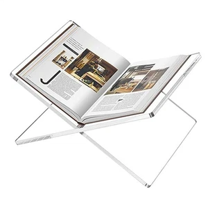 Clear Acrylic Book Stand - Open Book Holder For Reading, Displaying Magazines - Bild 1 von 7