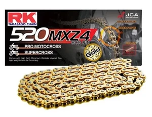 RK GB520MXZ5 Heavy Duty Gold MX Race Motocross Supercross Chain - 520 / 120 Link - Foto 1 di 4