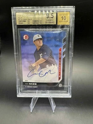 CASEY MIZE 2019 BOWMAN NEXT Auto RC ROOKIE BGS 9.5 Blue Parallel SP TIGERS - Image 1 of 2