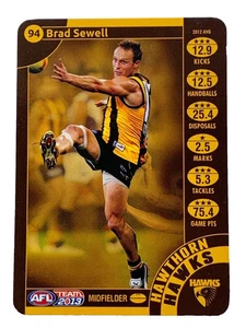 2013 AFL Teamcoach Common Card 'Brad Sewell' Hawthorn #94 - Picture 1 of 1