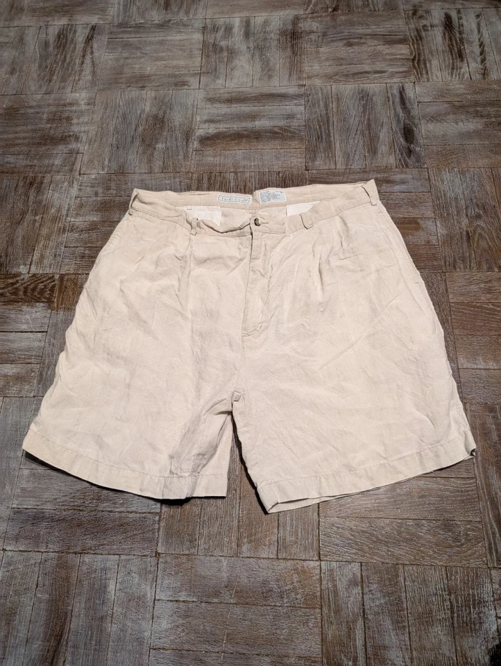Izod Club 100% Linen Bermuda Shorts Men’s 38 Beige Casual Summer Beach Golf 10” - Image 1 of 4
