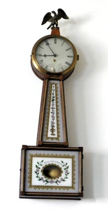 Mason & Sullivan Banjo Wanduhr Willard’s Patent Style 34” FUNKTIONIERT Massivholz - Bild 1 von 21