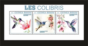 Stamps Birds Colibris 1+3 sheets perforated NEW 2024 year - Picture 1 of 4