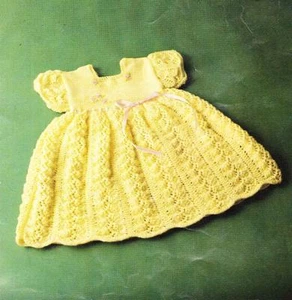 VESTIDO DE ENCAJE DE COLECCIÓN - desde el nacimiento hasta los 9 meses / 3 capas - COPIA patrón de tejido de bebé - Imagen 1 de 1