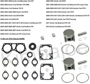 Arctic Cat 570 Bearcat Z570 Mountain Cat Panther & Listed Piston Kits Rebuild - Picture 1 of 1