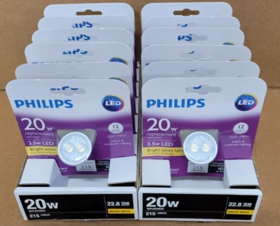 (12 PACK) PHILIPS Bright White MR11 GU4 BiPin LED 12 Volt In/Outdoor Light Bulb - Image 1 of 4