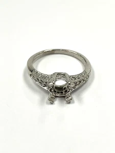 TACORI PLATINUM & DIAMOND SEMI MOUNT ENGAGEMENT RING SIZE 5.25 - Picture 1 of 5