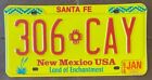 New Mexico 1994 SANTA FE COUNTY License Plate # 306-CAY