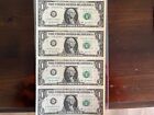 $1 Dollar- 2003a $1 Dollar 4 NOTE UNCUT SHEET Chicago Block GA NON STAR 🌟 