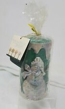 Fitz and Floyd For All Seasons snowman pillar Candle Christmas first snow
