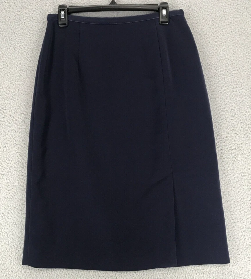 Travis Ayers Pencil Skirt Women Size 10 Career Lined Front Slit Navy - Image 1 of 4