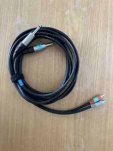 Hosa Shielded Audio TANDEM Cable RCA Phono to 1/4" Jack - 3 metres - Picture 1 of 3