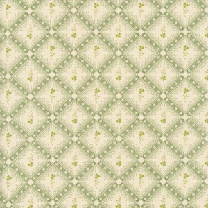 Clover Floral Fabric Diamond Geo Cream Lucky Charms Cotton Andover By The Yard - Picture 1 of 2