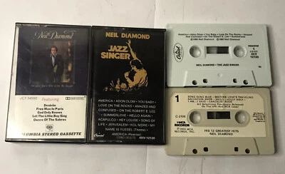 NEIL DIAMOND - Jazz Singer & I’m Glad You’re Here Tonight- Cassette Tapes- 1980s - Image 1 of 2