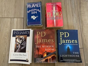P D James Lot 5 Adam Dalgliesh Mysteries Cover Her Face Erbsünde, Leuchtturm - Bild 1 von 3