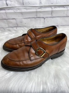Allen Edmonds Cornell Mens Brown Leather Monk Strap Loafer Shoes Sz 9 D - Picture 1 of 6