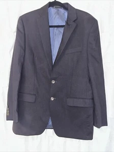 Calvin Klein 38R Navy Wool Blazer Sport Coat Casual 2 Button Jacket Preowned - Picture 1 of 5