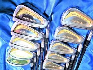 Beautiful Gold 10PC MARUMAN TITUS X-2 R-FLEX IRONS SET GOLF MAJESTY NWO - Picture 1 of 5