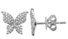 1.00ct Natural Round Diamond 14k WhiteGold Butterfly Lock butterfly Stud Earring