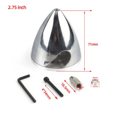 Aluminum Spinner 70mm/2.75inch Special Drilled For RC Plane With Prop Adapter - Image 1 of 4