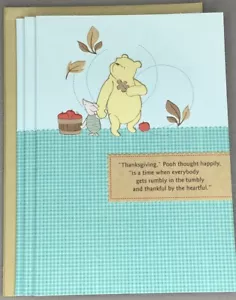 3 Hallmark Happy Thanksgiving Card Winnie The Pooh Piglet Disney Anyone Cards - Picture 1 of 4
