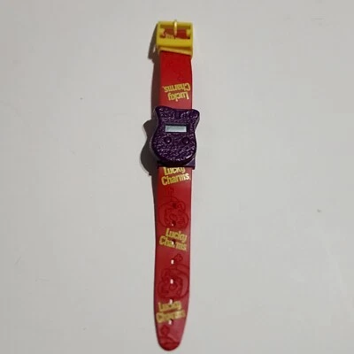 Reloj General Mills Lucky Charms púrpura herradura 2001 Foto 1 de 2