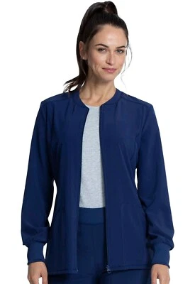 Cherokee Allura Women's Zip Front Jacket CKA384 NAV Navy Free Shipping - Image 1 of 4