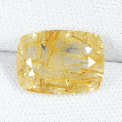 4.10 ct SHIMMERING RARE UNTREATED  NATURAL RUTILE QUARTZ / Cushion - See Vdo DL - Image 1 of 2
