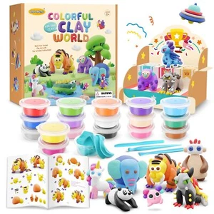 Air Dry Clay Kit For Kids Comes With Instructional Guide Featuring 4 Scenes & 26 - Picture 1 of 6