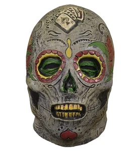 Day Of The Dead Zombie Horror Ghoul Mens Costume Overhead Latex Mask - Picture 1 of 1