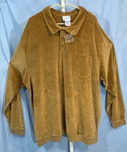 Irvine Park Golden Tan Velour Shirt Men’s Size 3XL Big & Tall Long Sleeve NWOT - Picture 1 of 5