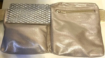 Riñonera Nina New York Cintura Cinturón Tono Dorado Estrás Cremallera Top 12" x 7" NUEVA Foto 1 de 4