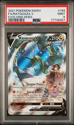 Rayquaza V Arte Alternativo - 194/203 - Tarjeta Pokémon Cielos en Evolución SWSH - PSA 9 Foto 1 de 2