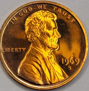 1969 S GEM CAMEO PROOF RED LINCOLN MEMORIAL CENT - Bild 1 von 8