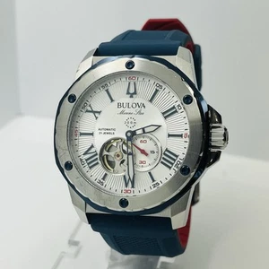 Reloj Bulova Marine Star automático para hombre esfera blanca 45 mm acero inoxidable 98A225 - Imagen 1 de 8