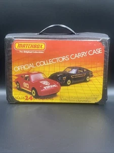 Vintage Matchbox 24 Car Collector's Carry Case Black w/ 2 Trays Intact Used 1983 - Picture 1 of 10