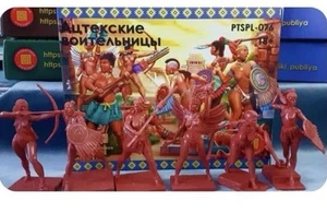 PUBLIUS AZTEC WARRIORS. 6 FIGURES WITH BOX. PLASTIC - Afbeelding 1 van 3