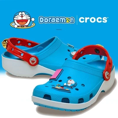 Crocs Doraemon Classic Clog Blue/Red Limited Japan Edition w/6 Charms 211691-90H - Image 1 of 4