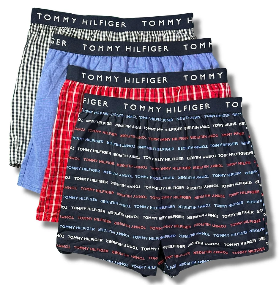 TOMMY HILFIGER MEN X4 - 253 THORN LARGE - 4 PACK WOVEN BOXER UNDERWEAR - Image 1 of 1