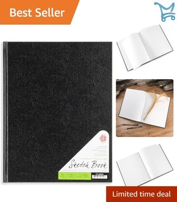 Cuaderno de bocetos 8,5x11 encuadernado duro negro 110 hojas sin ácido para escritura artística Foto 1 de 4