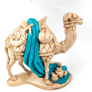 Vintage 1996 Atlantic Form Keramik Kamel Weihnachten Krippe Figur blau 11" - Bild 1 von 6