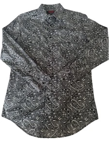 Vintage & RARE Rock N Roll Men’s Paisley Snap Button Up Shirt Size Medium - Picture 1 of 5