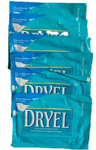 6 Ea Dryel Dryer Activated Refills Moist Cloths Clean Breeze Scent (2005) - Picture 1 of 2