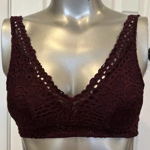 Bralette de encaje para mujer Aerie liso Ted borgoña, talla S - Imagen 1 de 6