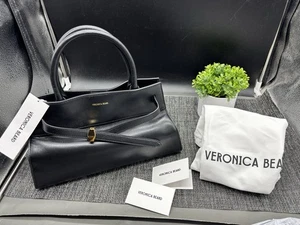 Veronica Beard Damen Dash Top Henkeltasche schwarz Leder neu mit Etikett $ 698 - Bild 1 von 14