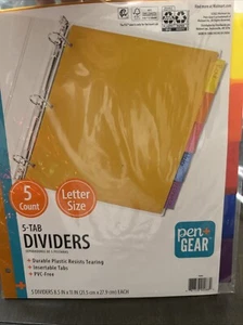 5 Tab Dividers Letter Size - Picture 1 of 1