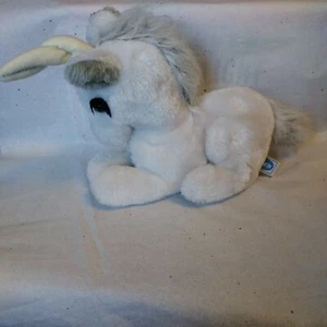 Vintage Dakin Fun Farm Unicorn Plush 8" White Grey Stuffed Animal Fairy Kei 80s - Picture 1 of 6
