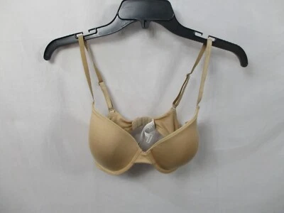 Calvin Klein Women Bra 32D Beige T Shirt Underwire Triangle 2 Hook Clasp Stretch - Image 1 of 4